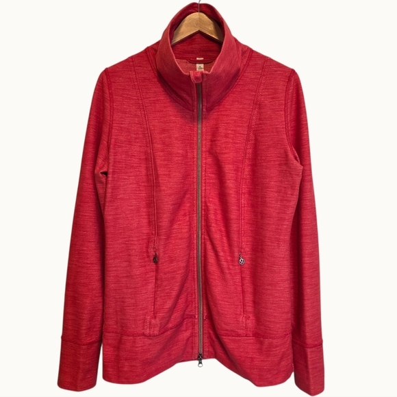 lululemon athletica Tops - lululemon Athletica Red Heathered Full-Zip Jacket | Size 10